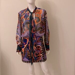 ZARA WOMEN PURPLE MULTI PUCCI PRINTED MINI DRESS NEW